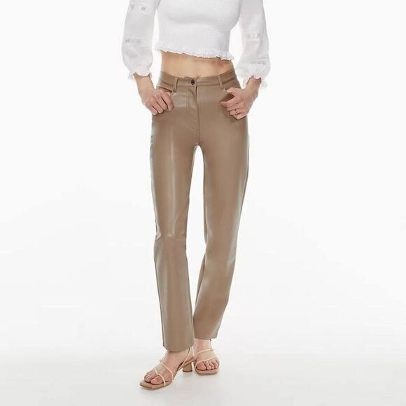 Wilfred Pants - Aritzia Wilfred Melina Straight Leg Vegan Leather Pant Sz 10